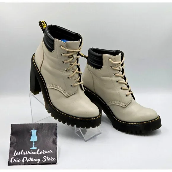 Dr. Martens Women's Beige Persephone Buttero Lace-Up Ankle Boot Size 6 2833 - Picture 10 of 16